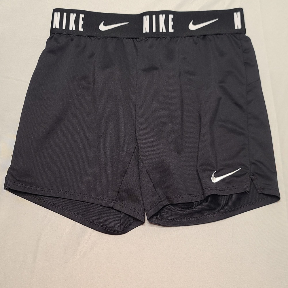 Nike Dri-FIT Athletic Shorts Womens Small Black Logo Waistband Running Gym